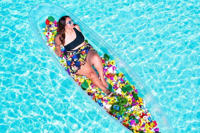 Clear Kayak Photoshoot in Turks and Caicos Islands Providenciales - Props, flowers, and styling choices that translate well in sun and water